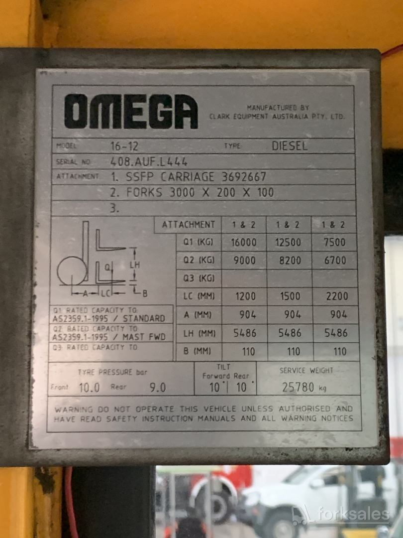Omega 16T-12 Wide Track Forklift