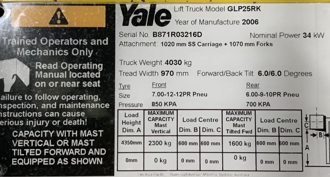 Yale 2.5T Forklift