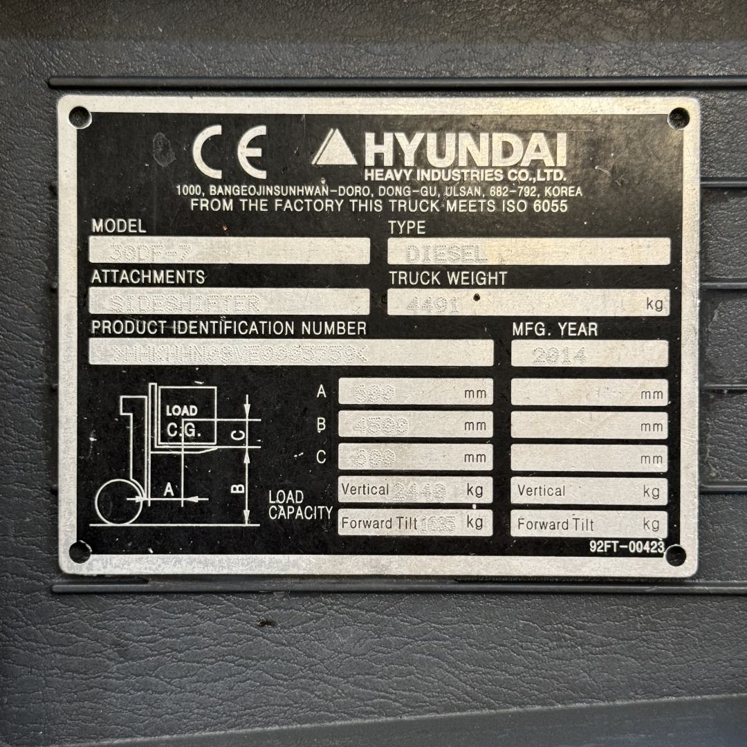 Hyundai 3T Diesel Forklift