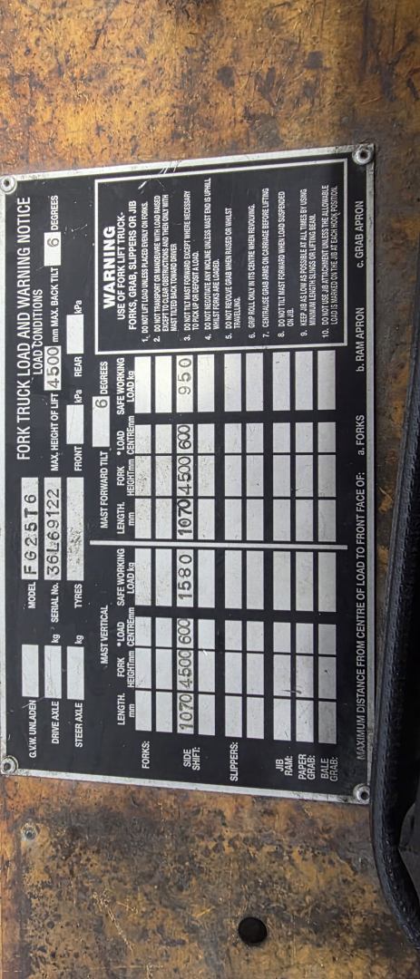 TCM 2.5T LPG Forklift