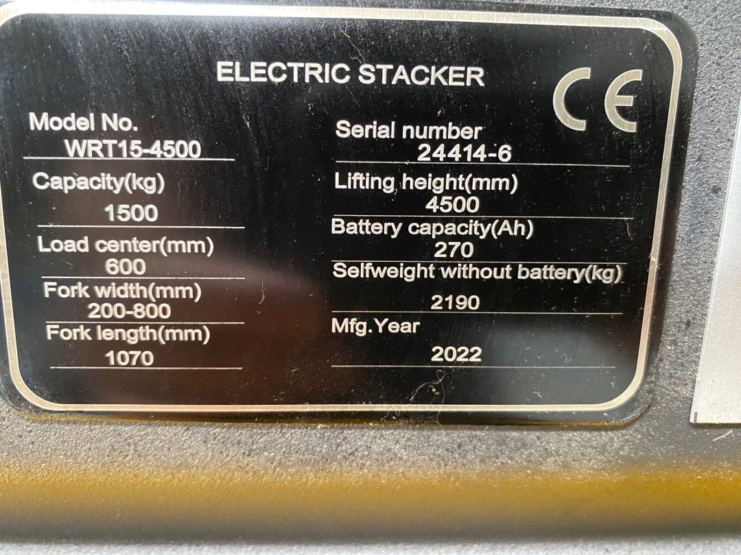 2022 HYSTER LIFTSMART WRT15-4500