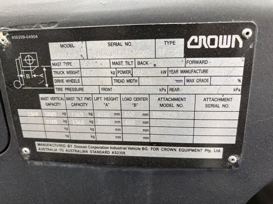 Crown CG25P-5 LPG Forklift � 2017 Model