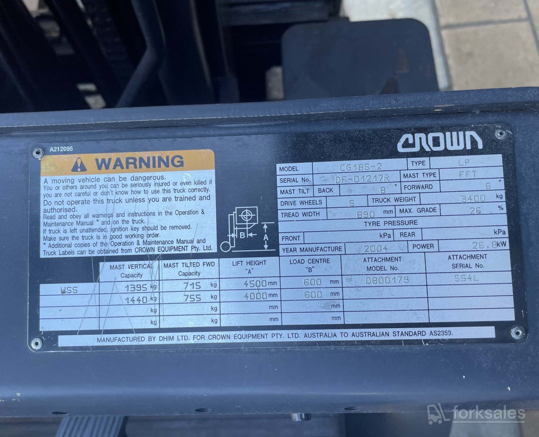 Crown 1.8T LPG Forklift
