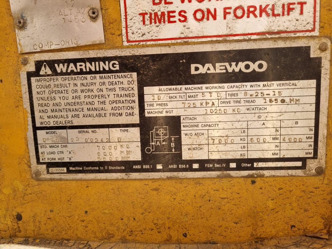 Daewoo 7T Diesel Forklift