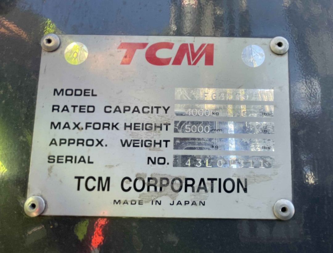 TCM 4T LPG Forklift | 5m Mast