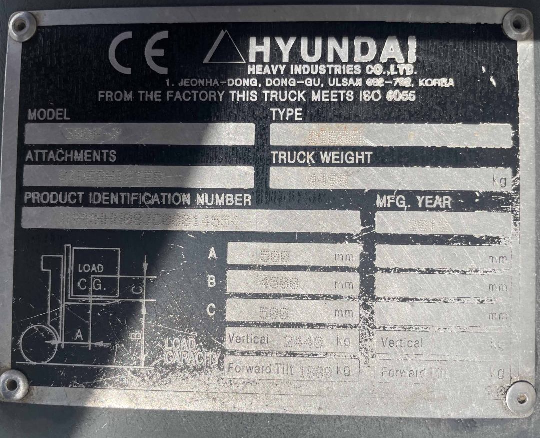 Hyundai 3T Diesel Forklift