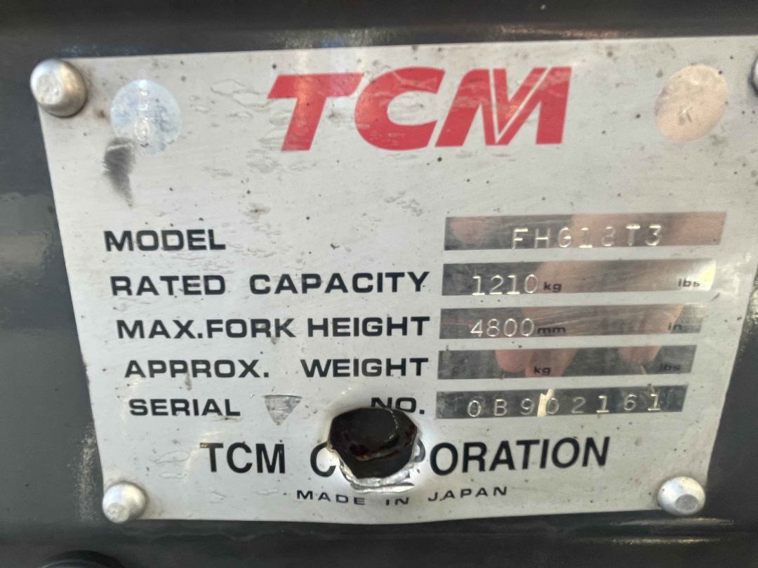 TCM 1.8T LPG Forklift | 4.8m Lift