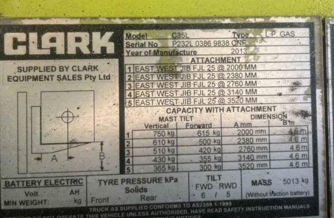 Clark 3.5T LPG Forklift