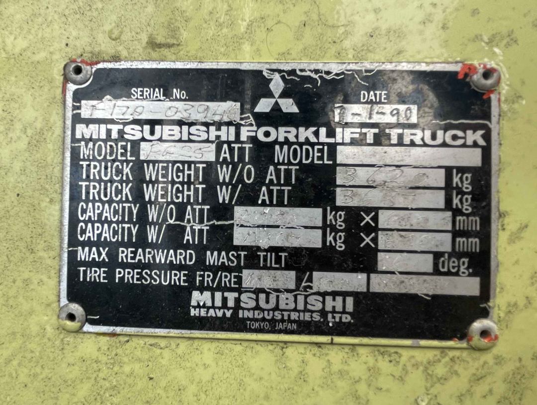 Mitsubishi 2.5 LPG Forklift
