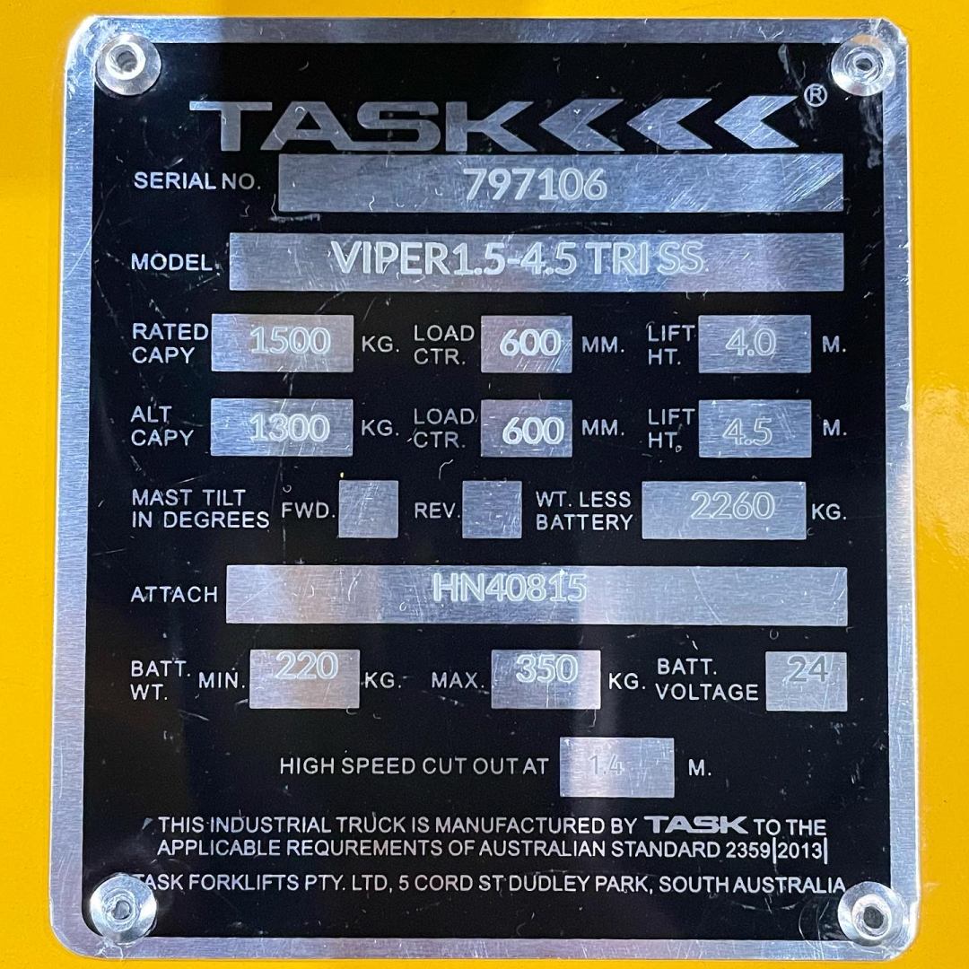 TASK Viper 1.5T Walkie Reach Truck